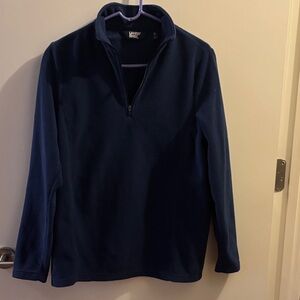 Lands' End Navy Blue Quarter-Zip Pullover Fleece